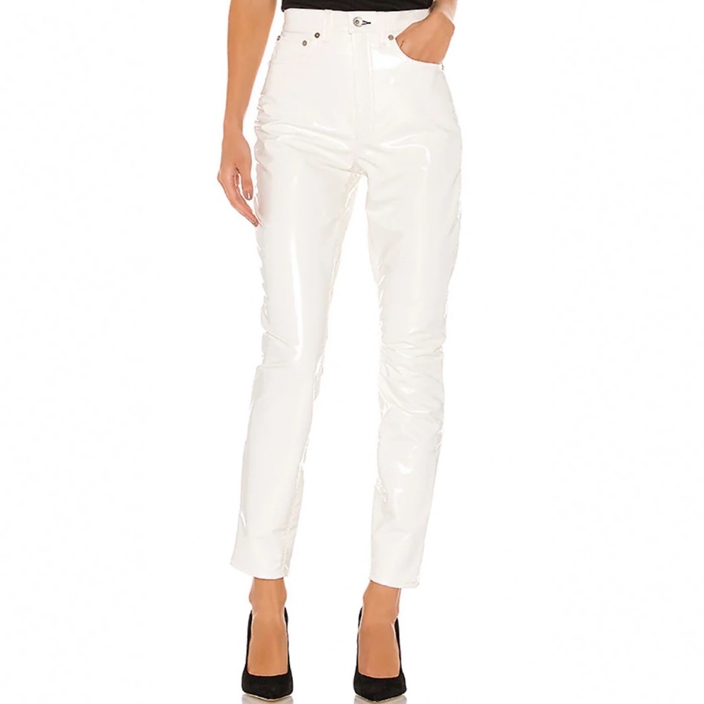 Rag & Bone Super High Rise Ankle Skinny Vinyl Jeans